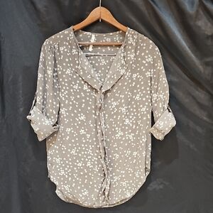 Miami Star Print Blouse - Gray